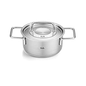 Fissler 086-114-16-000 Pure Collection Stew Pot with Stainless Steel Lid, Gas Fire/Induction Compatible, Made in Germany, Silver