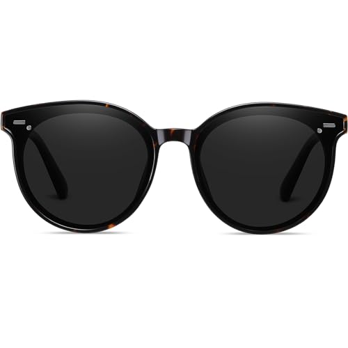 Arjien Gafas De Sol Polarizadas Vintage Para Mujer Y Hombre, Protección Uv400, Gafas Redondas Grandes Con Marco Tr90 Ultraligero, A - Negro. Arjien Gafas De Sol Polarizadas Vintage Para Mujer Y Hombre, Protección Uv400, Gafas Redondas Grandes Con Marco Tr90 Ultraligero, A - Negro.