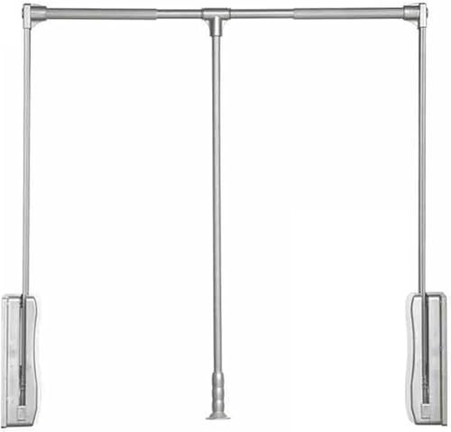 Tringle de penderie rabattable en alliage d'aluminium argent réglable de 700 à 930 mm