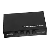 NUOBESTY USB Drucker Sharing Hub Tragbarer USB Verteiler für Printer Scanner und Andere Geräte Kompatibel mit Windows bis Kompakt Schwarz für Büro und Unterwegs Zufällige