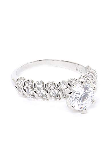 Priyaasi Big Shine-Rhodium Plated AD and CZ Studded Off Silver Finger Ring (B08BTLF6CS) Amazon Price History, Amazon Price Tracker