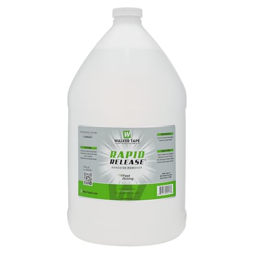 Walker Tape Rapid Release Gallon 128 fl oz, Fast-Acting Adhesive Remover for Hair Systems, Oil-Based Citrus Solvent for Tape in Remover Tasks, Toupee Cleanup and Professional Hairpiece Maintenance
