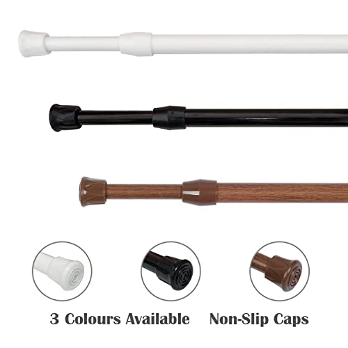 KXLife 2 Pack Small Spring Tension Curtain Rod for Window Cupboard Closet (Black, 12 to 20 Inch)