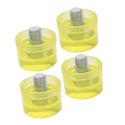 Mikikit 4 Pcs Rubber Hammer Mallet Head Tips Tip Hammer Replacement Face for Hammer Replacement Mallet Heads Hammer Repair Parts Hammer Head Hammers Mallet Hammer Replacement Yellow
