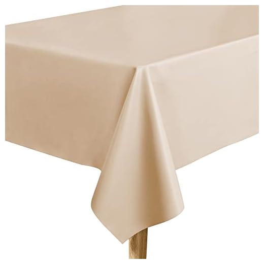 Aijoviko Table Cloth for Rectangle Tables Soft Leather Tablecloth Waterproof Wipeable Table Cover for Parties,Picnic and Camping Outdoor Tablecloths(Neutral 54" x84)