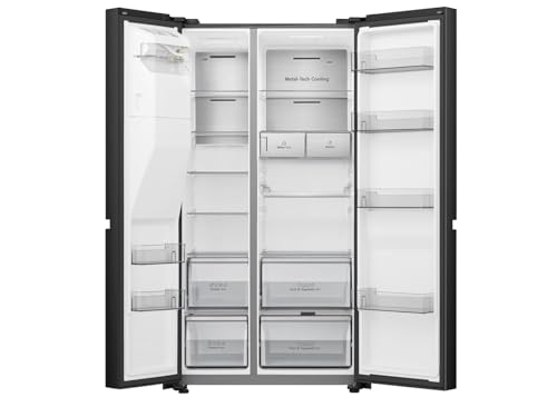 Réfrigérateur Américain HISENSE RS818N4TFC – 632 L, Total No Frost, Inox Noir - vue 4