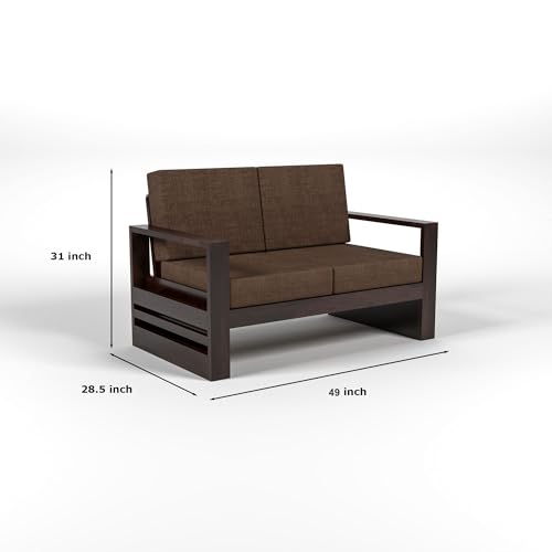 Image of Solid Sheesham Wood 5 Seater Sofa Set (3+2) - Elegant Wooden Sofa Set for Your Stylish Living Room & Home (Design 1)