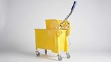 AVANCOM® Cubeta Exprimidora Institucional de 20 litros con Separador de Agua Sucia – Carro de Limpieza Amarillo de Alta...
