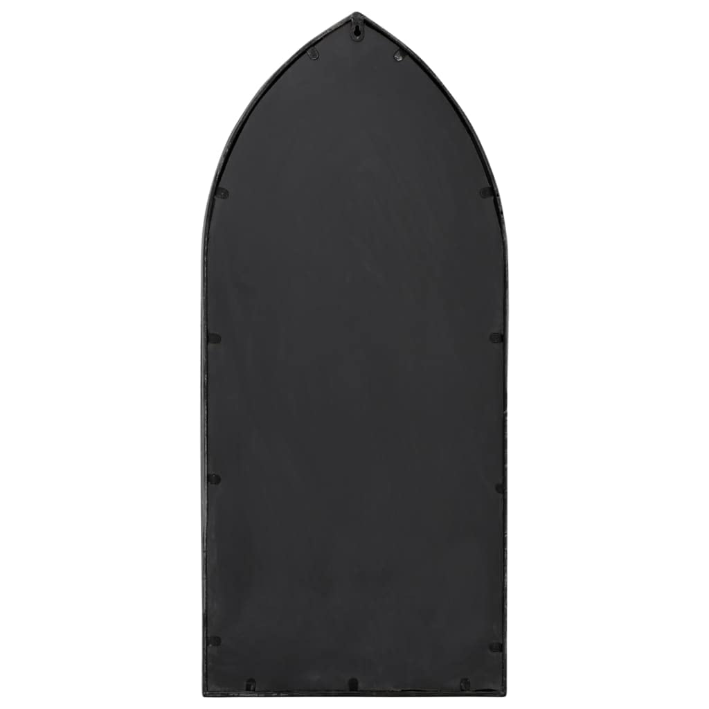 Espejo de jardín negro 100 x 45 cm hierro con efecto oxidado, espejo de pared para exterior, espejo decorativo de cuerpo entero para dirigir la luz y decoración de jardín, robusto y fácil de