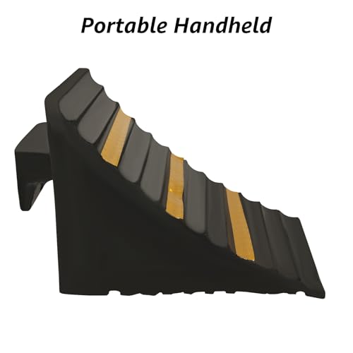 Image of CertBuy 2 Pack Heavy Duty Wheel Chocks Large, Black Solid Rubber Wheel Chocks for Travel Trailers, RV, Truck, Camper, 10 inch x 6 inch x 7 inch