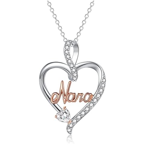 Nana Gifts, S925 Sterling Silver Nana Necklace Jewellery Gifts for Grandma Christmas Presents, Mothers Day Gift from Grandchildren, Birthday Gift Ideas for Grandma Cover