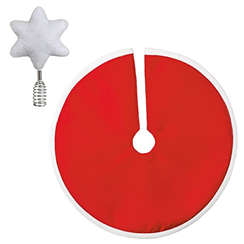 Hallmark Keepsake Miniature 2021, Poinsettia Tree Topper And Christmas Tree Skirt Set, Mini #TOP1