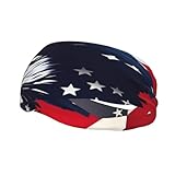 american flag fly eagle elegante fascia per il sudore sport e attività all'aperto, regolabile, elastico, traspirante fascia