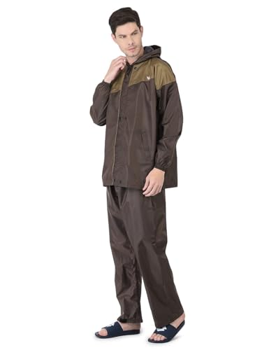 Image of Ranger Unisex 1 Set Rain Suit with Hooded Jacket & Trouser | TPU Coated Bike Riding Wear with Seam Sealed Protection