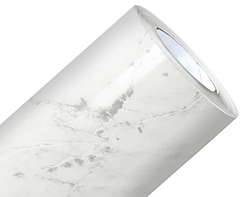 Papel de Parede Mármore Calacata Branco Vinil Adesivo Impermeável...