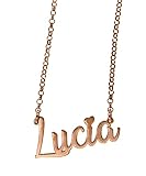 Argento 925 nichel free Collana nome personalizzabile con cuore sulla i