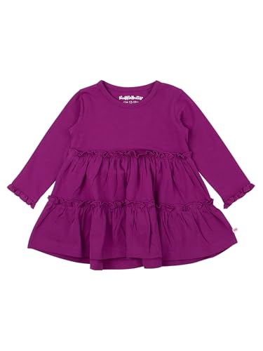 Image of RuffleButts Baby /Toddler Girls Long Sleeve High Low Flowy Ruffle Tunic Top
