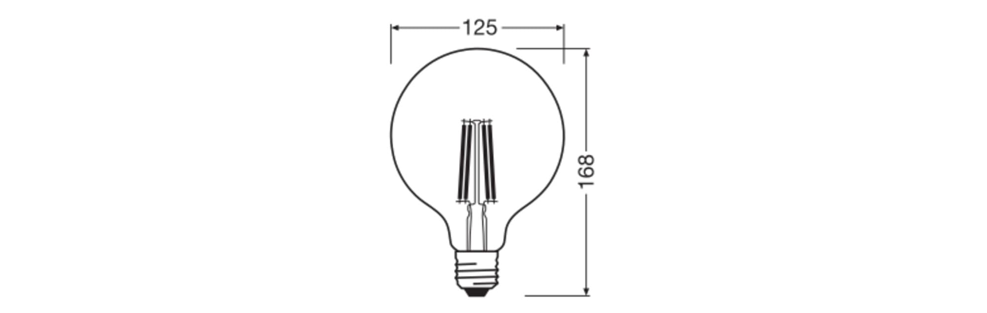 Osram LED-Lampe Globe G125 A60 5,9W klar E27