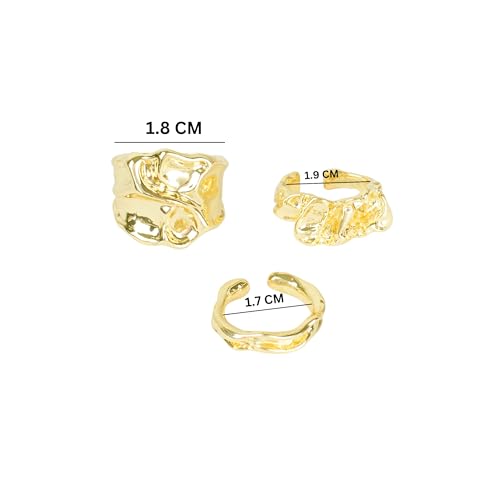 Image of SALTY Anti Tarnish Finger Ring for Women | Adjustable Fancy Jewellery Design | Fashion Accessories for Girls | Minimal Jewelry | Gift for Diwali, Christmas, Marriage, Birthday