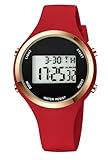 XCZAP Outdoor Sport Watches Alarm Clock 5Bar Waterproof LED Digital Watch (Red-2)