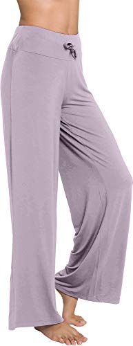 Wiwi Bamboo Pajama Pants For Women Plus Size Pajamas Bottoms Wide Leg Lounge Sweatpants Soft Sleep Pant S-4X, Violet, 3X #TOP2
