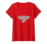 Women's Carolina Hurricanes Laser Red NHL Officially Licensed V-Neck T-Shirt
