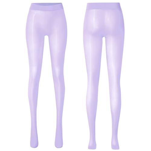 Women's Sheer See Through High Waist Pantyhose 8D Glossy Stretchy Footed Tights Stockings3