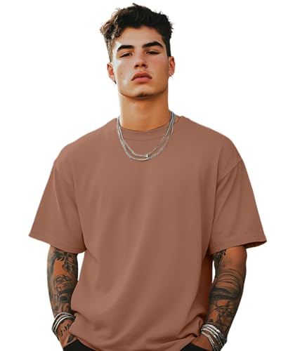 Veirdo® Oversized Baggy Fit Drop Shoulder Half Sleeves Round Neck...