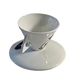 Tofficu Taza de Café de Porcelana Fina 60ml con Platillo, Vajilla Cerámica Creativa con Estampado de Pingüino, Taza para Espresso y Té Inglés, Adecuado para Hogar, Oficina y Hotel