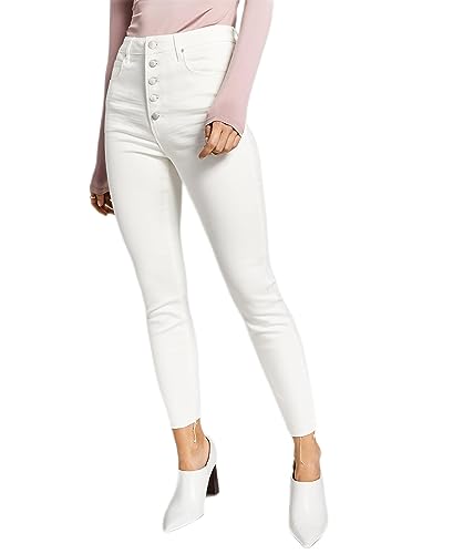and Now This Women's Perfect Skinny Exposed Button White 31