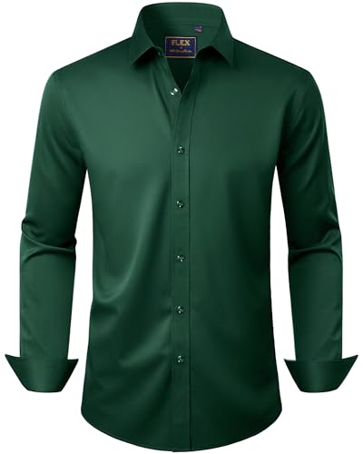 J.VER Men's Dress Shirts Long Sleeve Stretch Wrinkle-Free Formal Shirt