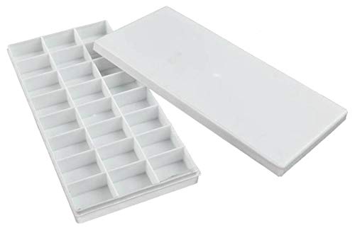 LuPro LuPro LPAT-015 Artists Non-Stick Plastic Palette wtih Cover for Watercolors, Gouache, Acrylic and Oil Paint (24-Well, Rectangular, 21X10)