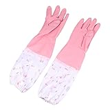 GOOHOCHY 2paar Spülhandschuhe Aus Gummi Wasserdichte Lange Küchenhandschuhe Rutschfeste...