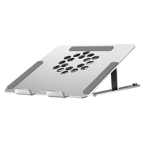 Base para portátil ajustable de aluminio con ventilador LED miniatura 1