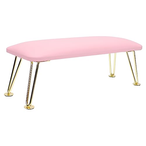 TOVINANNA 1個 手枕 デスクハンドホルダーパッド マニ ハンドマット ネイルアームレストスタンド 快適な手 ネイルハンドレスト ネイルサロンアクセサリー マイクロファイバーレザー ピンク