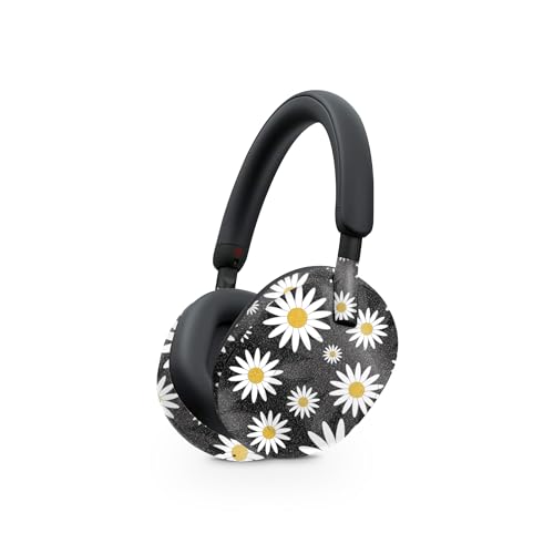 Image of MightySkins Glossy Glitter Skin Compatible with Sony WH-1000XM5 Headphones - Daisies | Protective, Durable High-Gloss Glitter Finish | Easy to Apply, Remove, and Change Styles