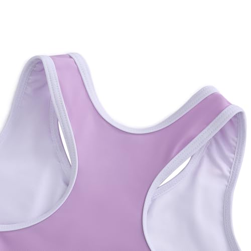 Girl Swimsuit 2 Piece Bathing Suit High Waist Color Block Bikini Skirt Set Sporty Summer Swimwear 4-13Y3