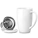 LOVECASA Tazza da tè con Infusore Acciaio Inox in Ceramica Porcellana, Filtri e Colini da tè, Filtro Infusori per tè, Set da Tè Caffè Mugs per una persona, 450ml, Bianco