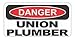 3pcs Danger union plumber funny hard hat/helmet stickers