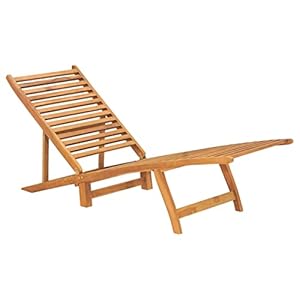 Tidyard Ligstoel Opvouwbare Patio Lounge Outdoor Tuin Lounge Stoel met verstelbare rugleuning in 3 standen Terrance Houten Zon Lounge Bed Zonnebed Daybed Chaise Lounge Stoel Zitplaatsen Massief Teakhout