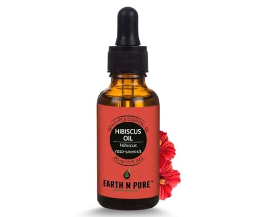 Image of Earth N Pure Hibiscus Hair Oil | Cold-Pressed Hair & Scalp Oil | Frizz Control | For Curly & Coily Hair | Soft, Shiny Hair | Vegan & Cruelty-Free | 30ml