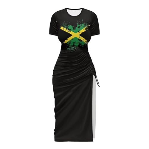 Image of Short Sleeve Dress for Women,Sexy Bodycon Dress,Plus Size Slit Dress,String Design s-4xl