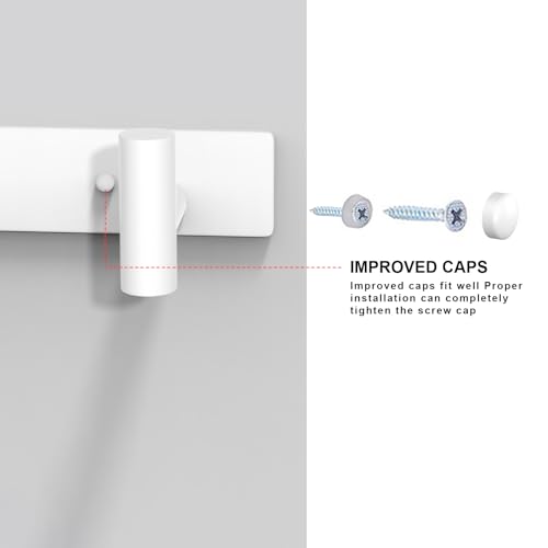 Image of VAEHOLD Hat and Coat Wall Mount Rack - Hooks for Robes, Bags, Keys, and Towels - Bathroom Towel Hanger Organizer (White, inchT inch Shape 3 Hooks 1 Pack)