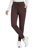 baleaf Fleece Lined Joggers Women Waterproof Thermal Sweatpants Warm Pants Cold Weather Running Gear Hiking Jogging Workout Dark Brown M
