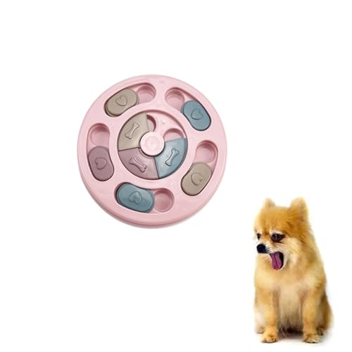 犬 おもちゃ 知育 鼻筋トレーニング 分食皿 脱食器 早食い防止 食物碗 知育玩具 間食隠しマット 嗅覚訓練 注意力向上 容器給餌 運動不足解消 しょくひん皿 (ピンクの円形, 標準)
