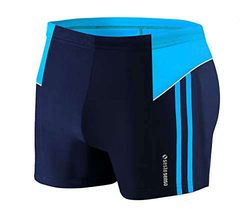 Sesto Senso Bañador de Natación Hombre Shorts Traje de Baño (tamaños de M a 4XL) Pantalones de Natación Trajes Playa Aquashorts BD 384 (4XL, Blue)