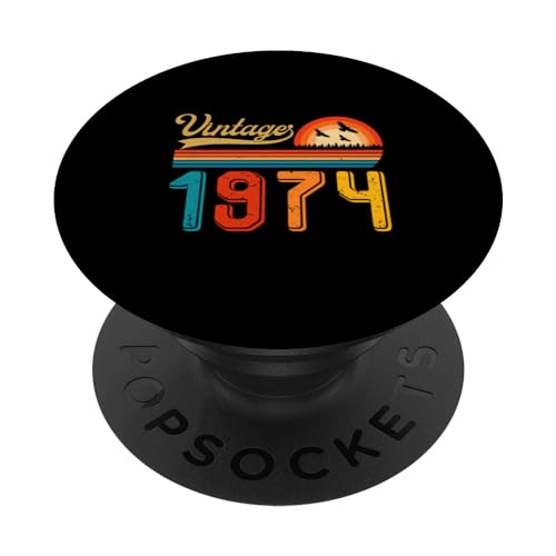 Regalo de 49 cumpleaños, 49 años, hombres y mujeres, retro, vintage, 1974 PopSockets PopGrip Intercambiable