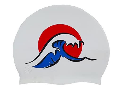 SWIMXWIN Gorro de silicona modelo más amplio de natación piscina hokusai onda HOKU Cover