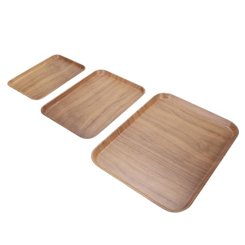 Gonetre Bandejas Rectangulares Bandejas Premium Melamina Apilable Platos para Servir para Servir para el Desayuno Bandeja de Bandeja de la Noche