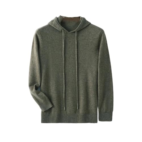 Men Cashmere Hoodie Fall Winter Basic Casual Solid Soft Sweater Comfortable Drawstring Cotton Top